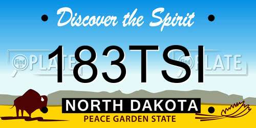 183TSI North Dakota License Plate