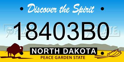 18403B0 North Dakota License Plate