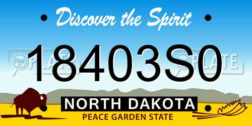 18403S0 North Dakota License Plate