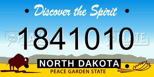 1841010 North Dakota License Plate