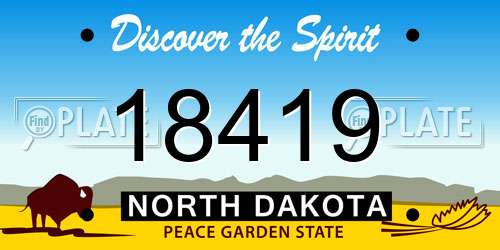 18419 North Dakota License Plate