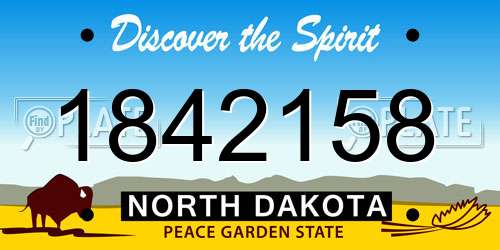 1842158 North Dakota License Plate