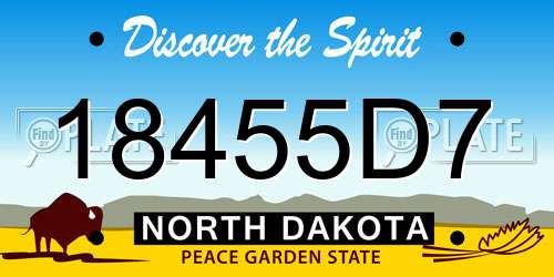 18455D7 North Dakota License Plate