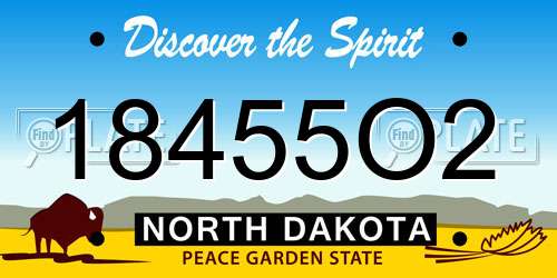 18455O2 North Dakota License Plate