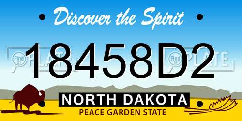 18458D2 North Dakota License Plate