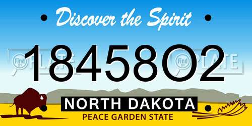 18458O2 North Dakota License Plate