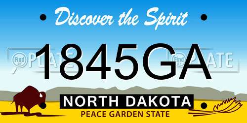1845GA North Dakota License Plate