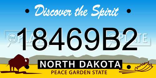 18469B2 North Dakota License Plate
