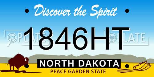 1846HT North Dakota License Plate