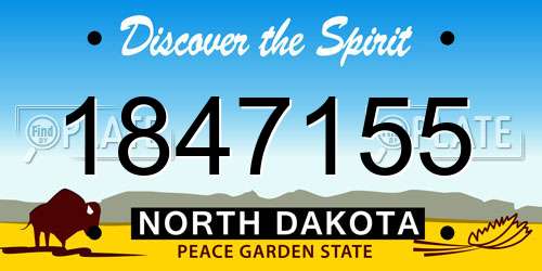 1847155 North Dakota License Plate