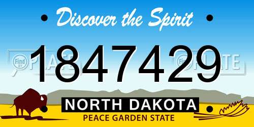 1847429 North Dakota License Plate