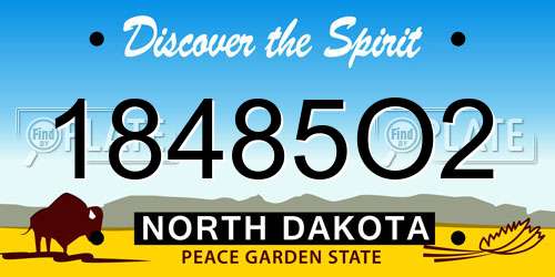 18485O2 North Dakota License Plate