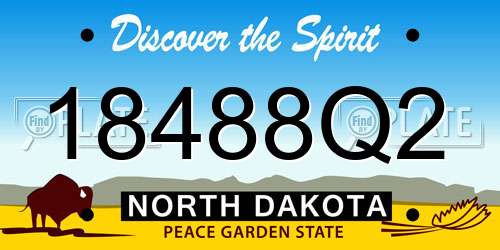 18488Q2 North Dakota License Plate