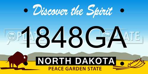 1848GA North Dakota License Plate