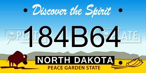 184B64 North Dakota License Plate