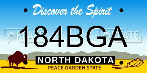 184BGA North Dakota License Plate
