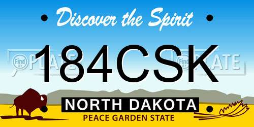 184CSK North Dakota License Plate