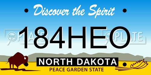 184HEO North Dakota License Plate