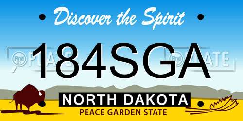 184SGA North Dakota License Plate