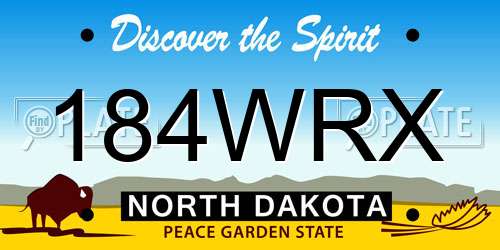 184WRX North Dakota License Plate