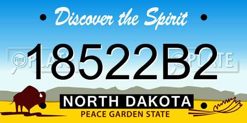 18522B2 North Dakota License Plate