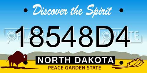 18548D4 North Dakota License Plate