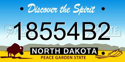 18554B2 North Dakota License Plate