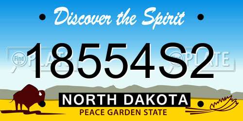 18554S2 North Dakota License Plate