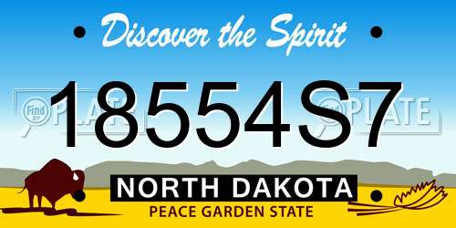 18554S7 North Dakota License Plate