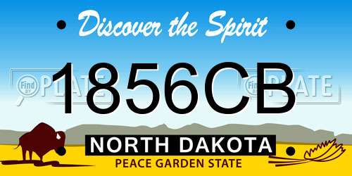 1856CB North Dakota License Plate