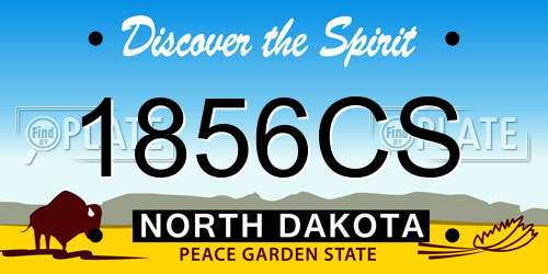 1856CS North Dakota License Plate