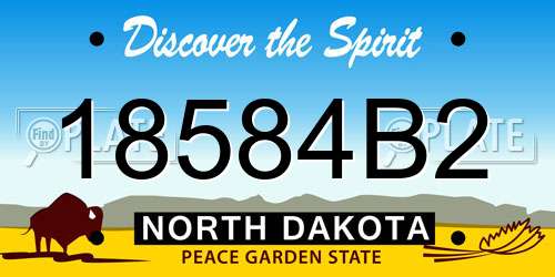 18584B2 North Dakota License Plate