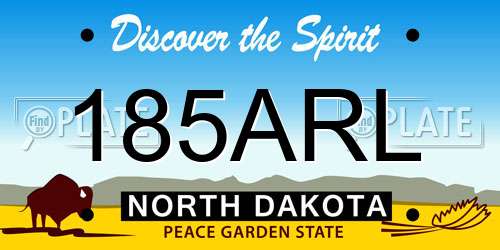 185ARL North Dakota License Plate