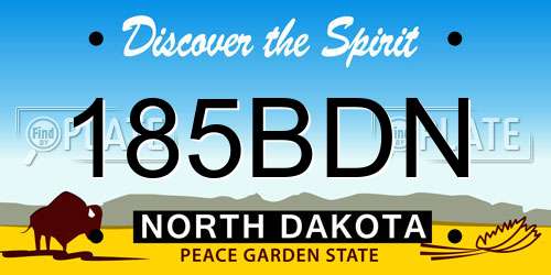 185BDN North Dakota License Plate