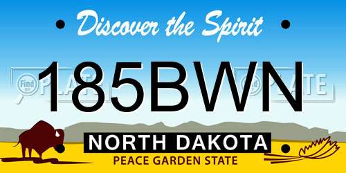 185BWN North Dakota License Plate