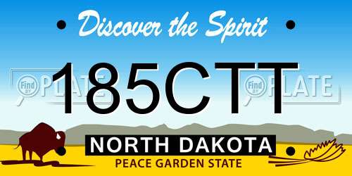 185CTT North Dakota License Plate