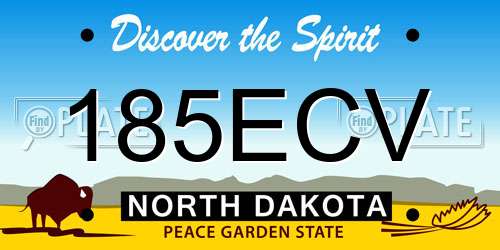 185ECV North Dakota License Plate