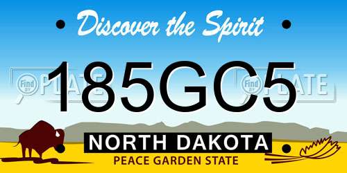 185GC5 North Dakota License Plate