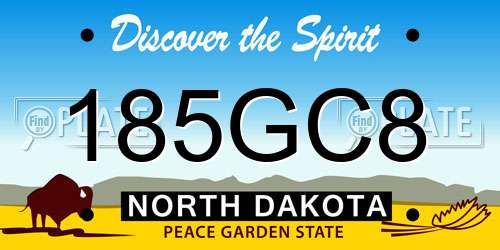 185GC8 North Dakota License Plate