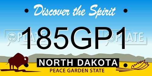 185GP1 North Dakota License Plate