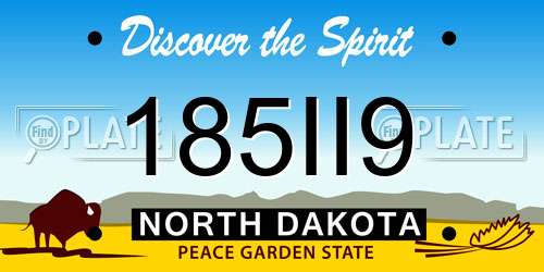 185II9 North Dakota License Plate