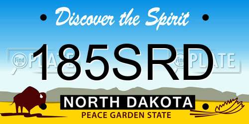 185SRD North Dakota License Plate