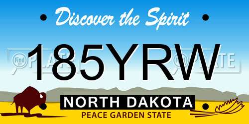 185YRW North Dakota License Plate
