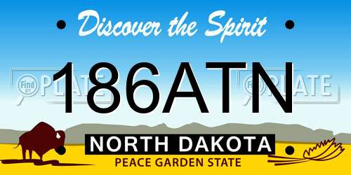 186ATN North Dakota License Plate