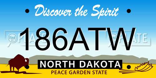 186ATW North Dakota License Plate