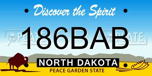 186BAB North Dakota License Plate