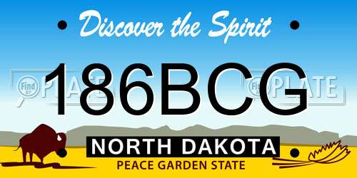 186BCG North Dakota License Plate