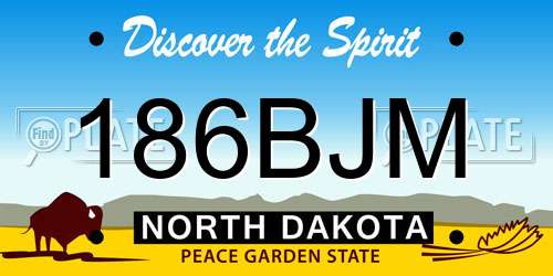 186BJM North Dakota License Plate