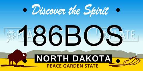 186BOS North Dakota License Plate