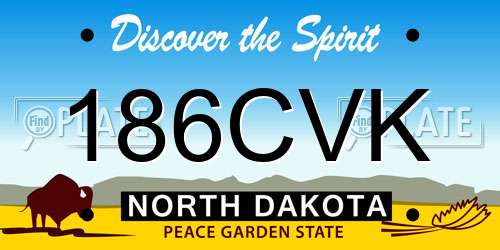186CVK North Dakota License Plate